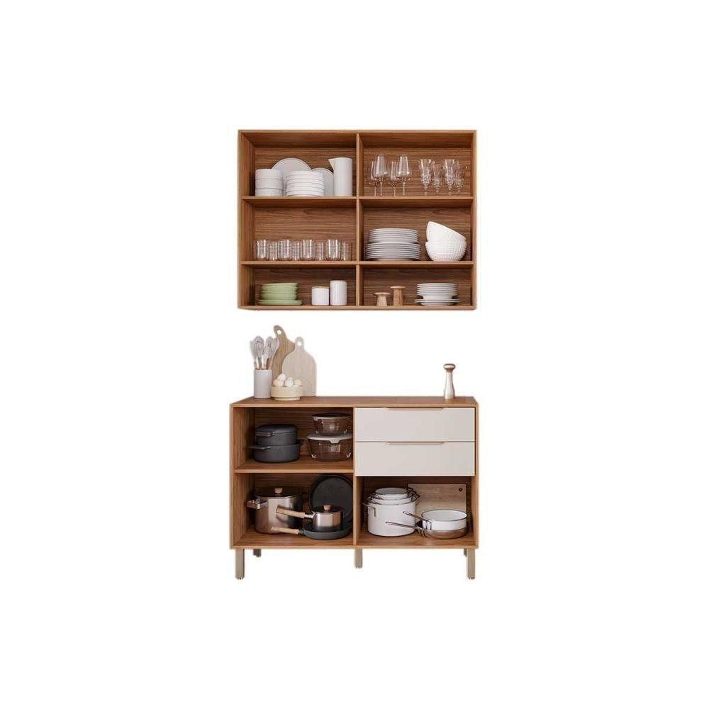 Kit De Cozinha Completa 2 Peças Divina (1aéreo+1balcão) C2p44 Freijo-titanium - Mgm - 4