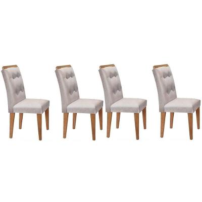 Kit 4 Cadeiras De Cozinha Imperatriz 4 Un Imbuia-suede Creme - Rufato