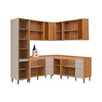 Kit Cozinha Modulada 7 Peças Allure (3aéreos+3balcões+1paneleiro) Cp31 Jequitiba-gris Fosco - Linea Brasil - 3