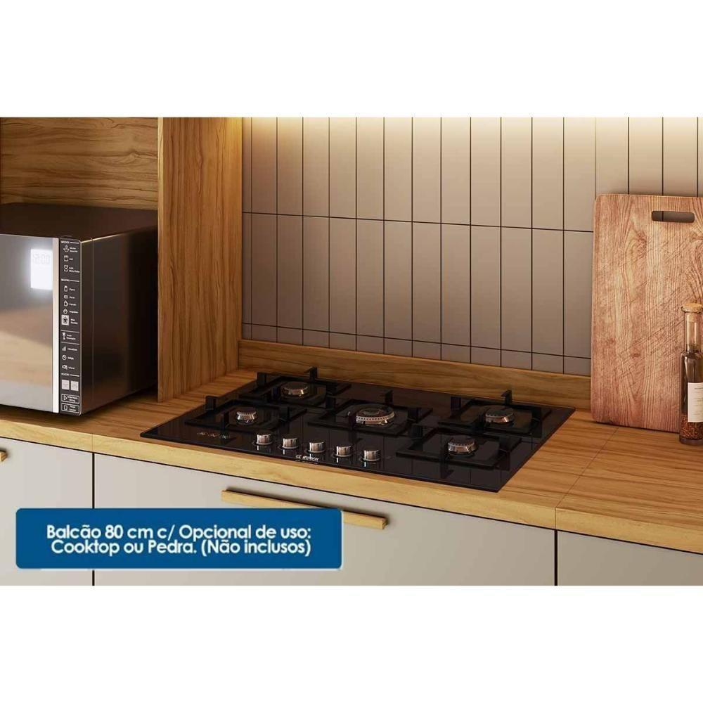 Kit Cozinha Modulada 5 Peças Riesling (2aéreos+2balcões+1paneleiro) C5p141 Amendoa-off White - Ronipa - 7