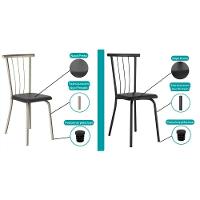 Kit 4 Cadeiras Sala Jantar 154 Aço 4 Uni Prata-courano Branco - Carraro - 6