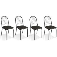 Kit 4 Cadeiras De Cozinha Noruega 2c077 4 Un Preto Fosco-courano Preto 110 - Kappesberg - 1