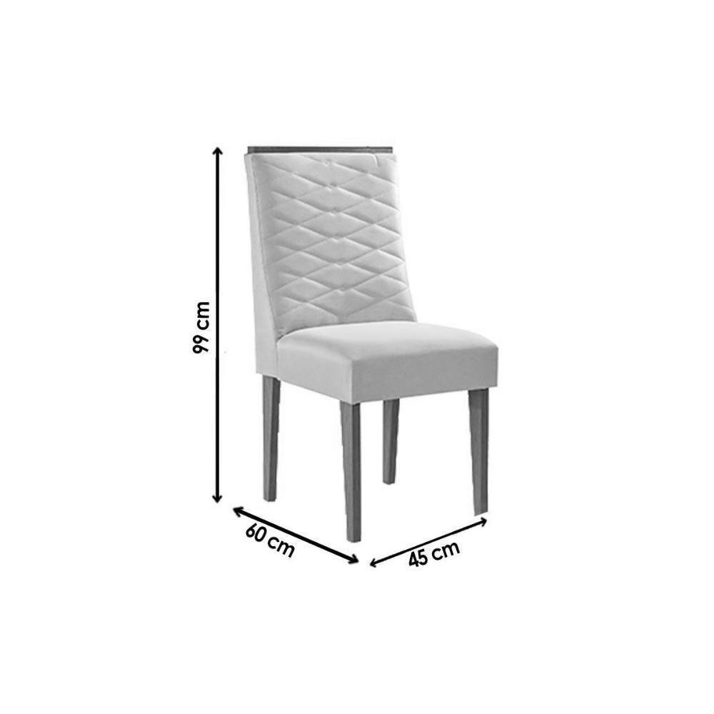 Kit 6 Cadeiras Sala Jantar Maldivas 6 Un Madeira Capuccino-suede Marrom - Rufato - 2