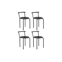 Kit 4 Banquetas Sala Jantar 105 4 Uni Preto-courano Preto - Carraro - 1