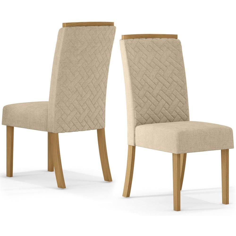 Kit 2 Cadeiras Sala De Jantar Malu Suede Linho Henn Suede Linho - 1