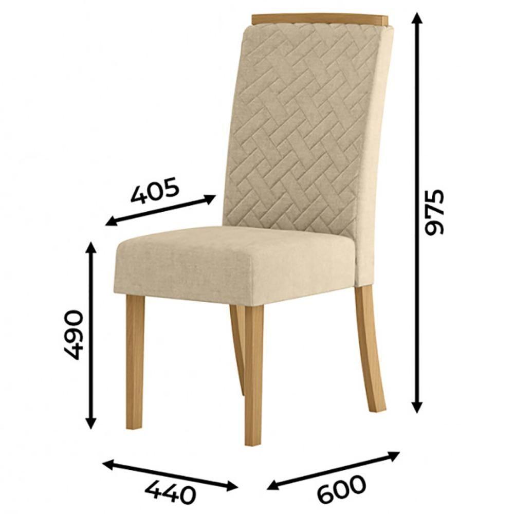 Kit 2 Cadeiras Sala De Jantar Malu Suede Linho Henn Suede Linho - 4