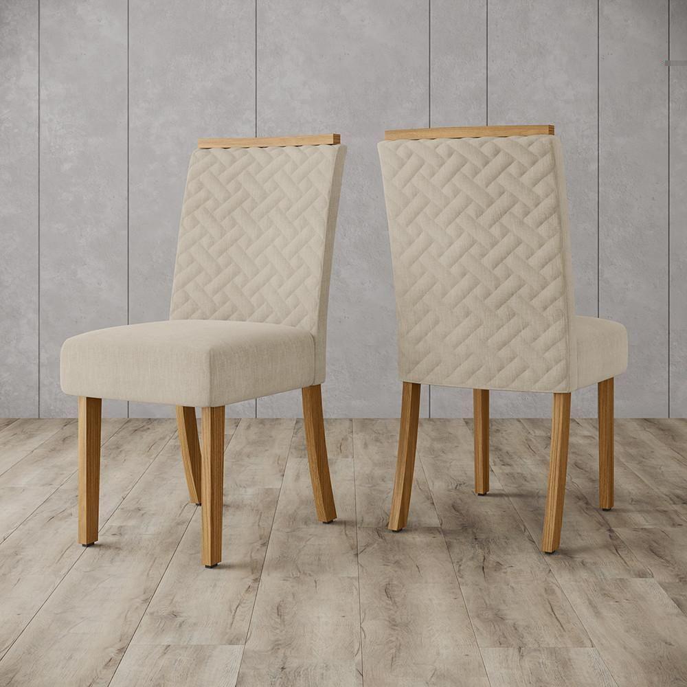 Kit 2 Cadeiras Sala De Jantar Malu Suede Linho Henn Suede Linho - 7