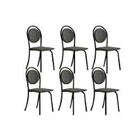 Kit 6 Cadeiras De Cozinha 1738 6 Uni Preto-grafite - Preto - Carraro - 1