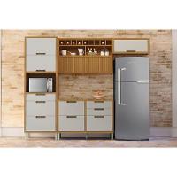 Kit Cozinha Modulada 4 Peças Imperatriz (2aéreos+1balcão+1paneleiro) C4p157 Freijo-off White - Nesher - 1