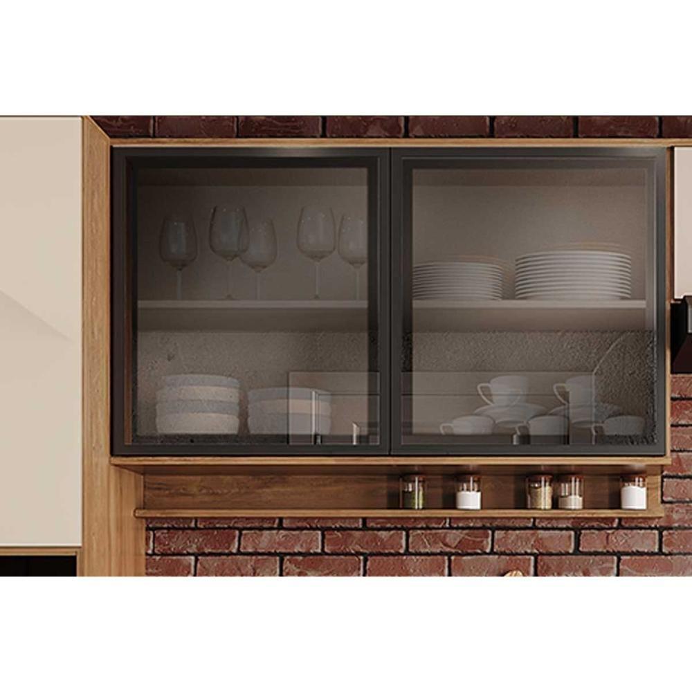 Kit Cozinha Modulada 5 Peças Alpha (2aéreos+1balcão+2paneleiros) C5p135 Freijo-off White - Carraro - 8