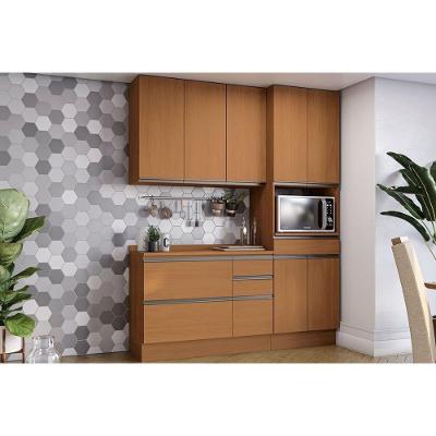 Kit de Cozinha Completa 4 Peças Maxxi C4P163 9 Portas 5 Gavetas MDF Amadeirado