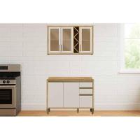 Kit Cozinha Modulada 2 Peças Tempranillo (1aéreo+1balcão) C2p57 Amendoa-off White-ronipa - 1