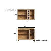 Kit Cozinha Modulada 2 Peças Tempranillo (1aéreo+1balcão) C2p57 Amendoa-off White-ronipa - 2