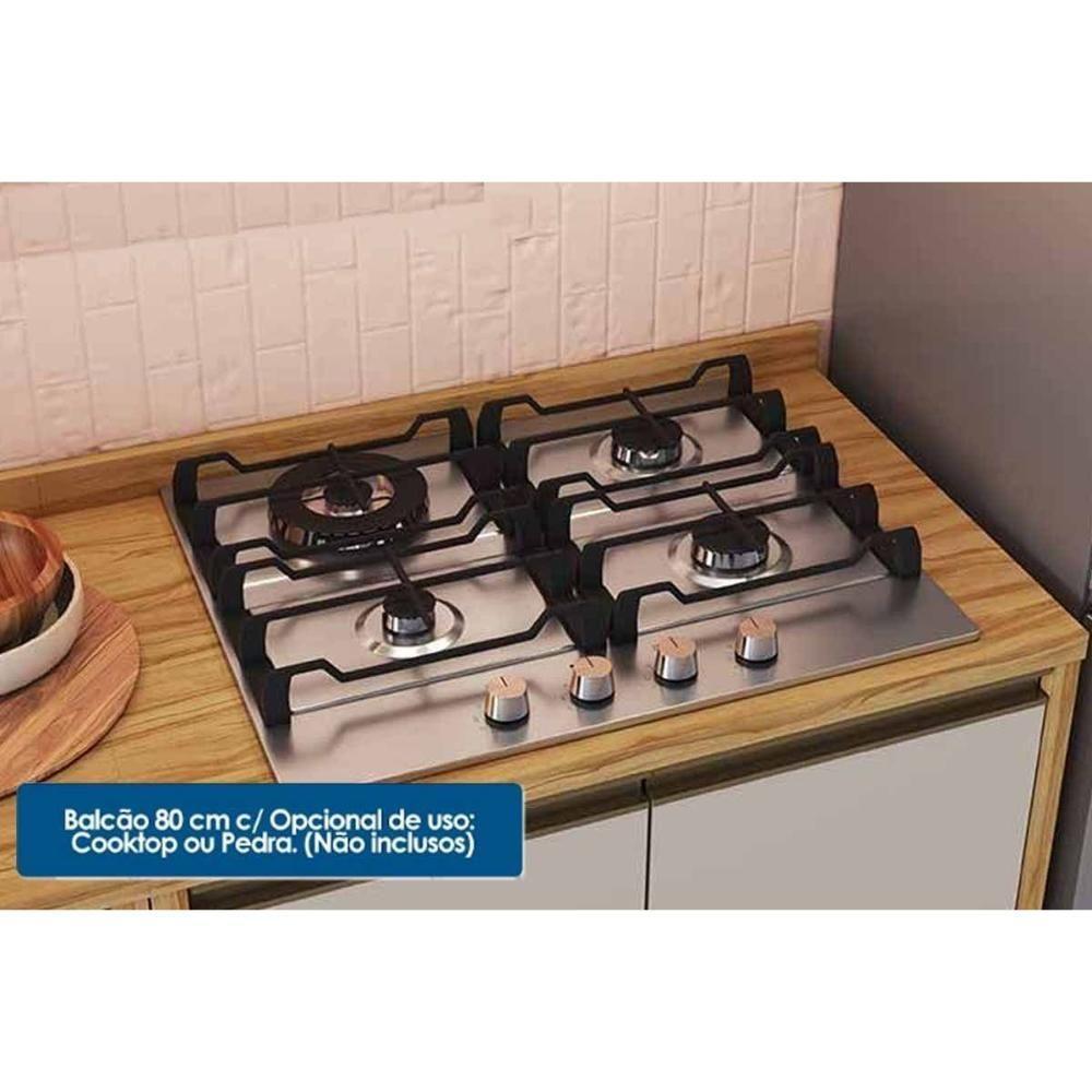 Kit Cozinha Modulada 4 Peças Riesling (2aéreos+2balcões) C4p250 Amendoa-off White - Ronipa - 4