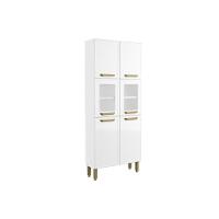 Paneleiro De Cozinha Bella C- 6 Portas (2 C- Vidro) 80cm Branco - Bertolini - 1