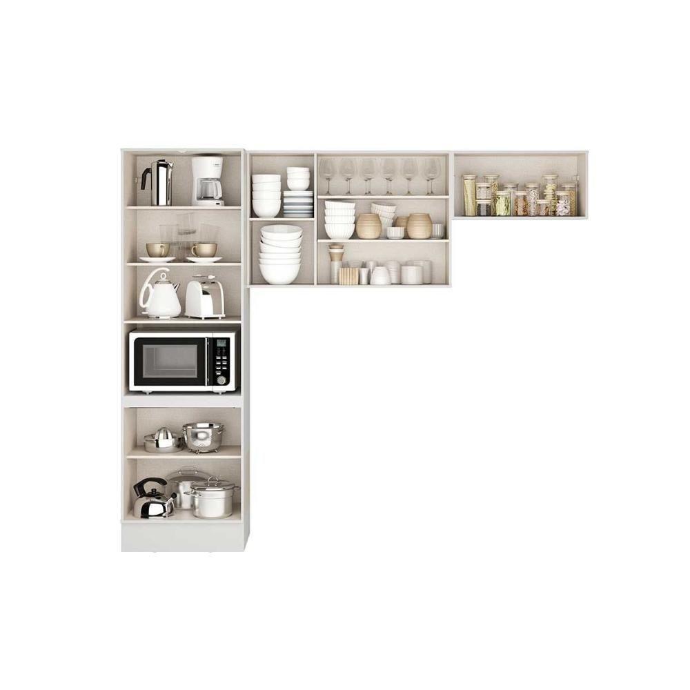 Kit Cozinha Modulada 3 Peças Bella (2aéreos+1paneleiro) C3p26 Branco - Carraro - 3
