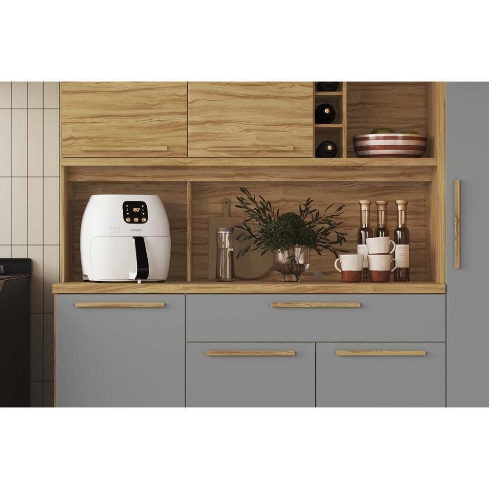Kit De Cozinha Compacta Touriga C- 6 Portas E 1 Gaveta 220cm Amendoa-branco - Ronipa - 8