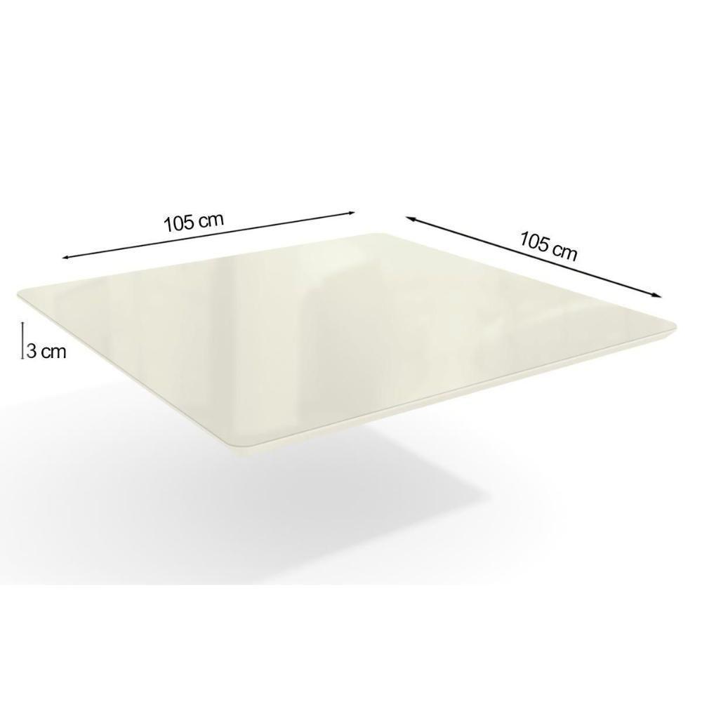 Tampo Mesa Sala De Jantar Madeirado C- Vidro Ta28 Quadrado 105x105cm Freijo-bronze - Kappesberg - 2