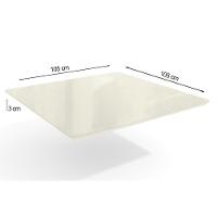 Tampo Mesa Sala De Jantar Madeirado C- Vidro Ta28 Quadrado 105x105cm Freijo-bronze - Kappesberg - 2