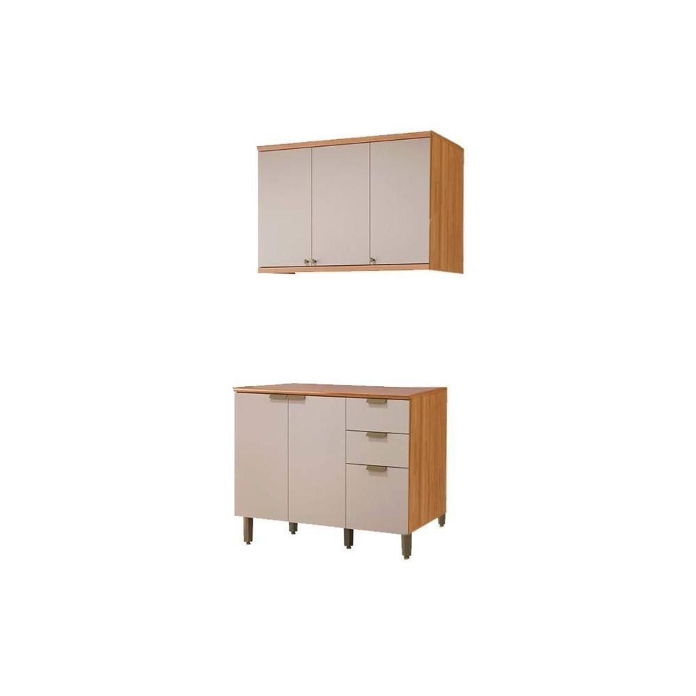 Kit Cozinha Modulada 4 Peças Selene 2 Peças (1balcão+1aéreo) Cp20 Jequitiba-off White Fosco - Linea Brasil - 2