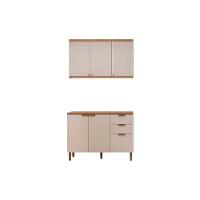 Kit Cozinha Modulada 4 Peças Selene 2 Peças (1balcão+1aéreo) Cp20 Jequitiba-off White Fosco - Linea Brasil - 1