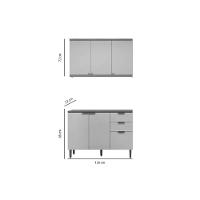 Kit Cozinha Modulada 4 Peças Selene 2 Peças (1balcão+1aéreo) Cp20 Jequitiba-off White Fosco - Linea Brasil - 5