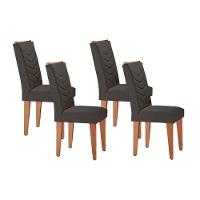 Kit 4 Cadeiras De Cozinha Londrina 4 Un Imbuia-linho Grafite - Rufato - 1