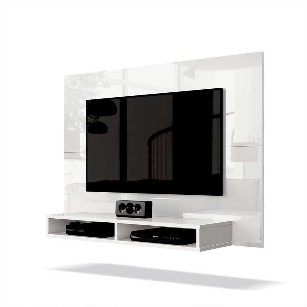 Painel Suspenso Para Parede Tv 43 Polegadas 1,20m Com Nicho - Branco - 2