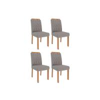 Kit 4 Cadeiras Sala Jantar Paola Wood 4 Un Carvalho-linho Grafite - Cimol - 1