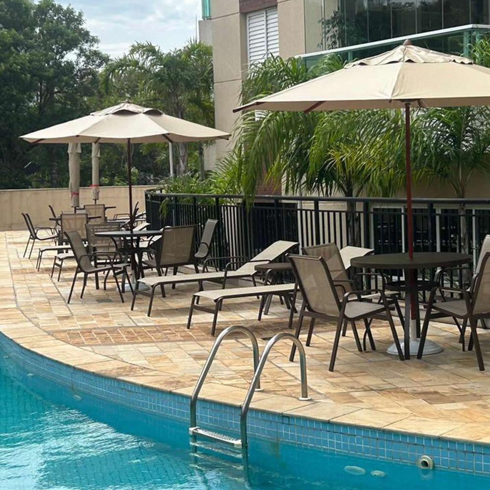 Kit 2 Cadeira Espreguiçadeira Sevilha Tela Sling Alumínio Praia Piscina Capuccino - 3