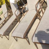 Kit 2 Cadeira Espreguiçadeira Sevilha Tela Sling Alumínio Praia Piscina Capuccino - 2