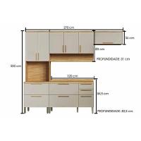 Kit Cozinha Modulada 4 Peças Riesling (3aéreos+2balcões+1paneleiro) C4p228 Amendoa-off White - Ronipa - 2