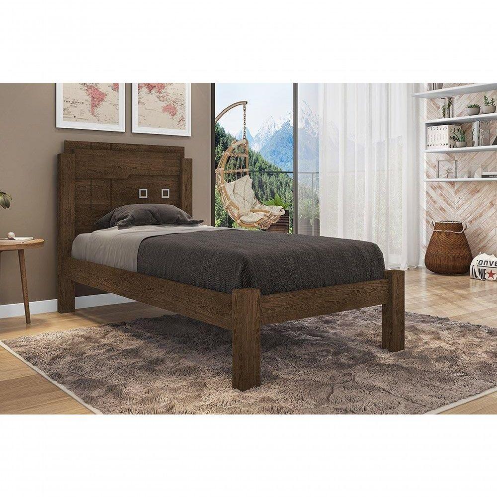 Cama Solteiro Leticia Malbec Com Colchão - Framar Móveis - 1