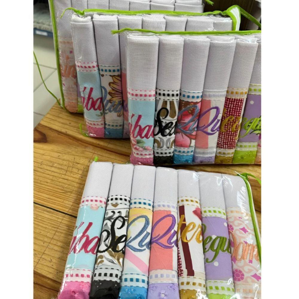 Kit 7 Pano De Prato Grande 45x75 Panos Bordado Semaninha Para Cozinha Copa 100% Algodão - 3