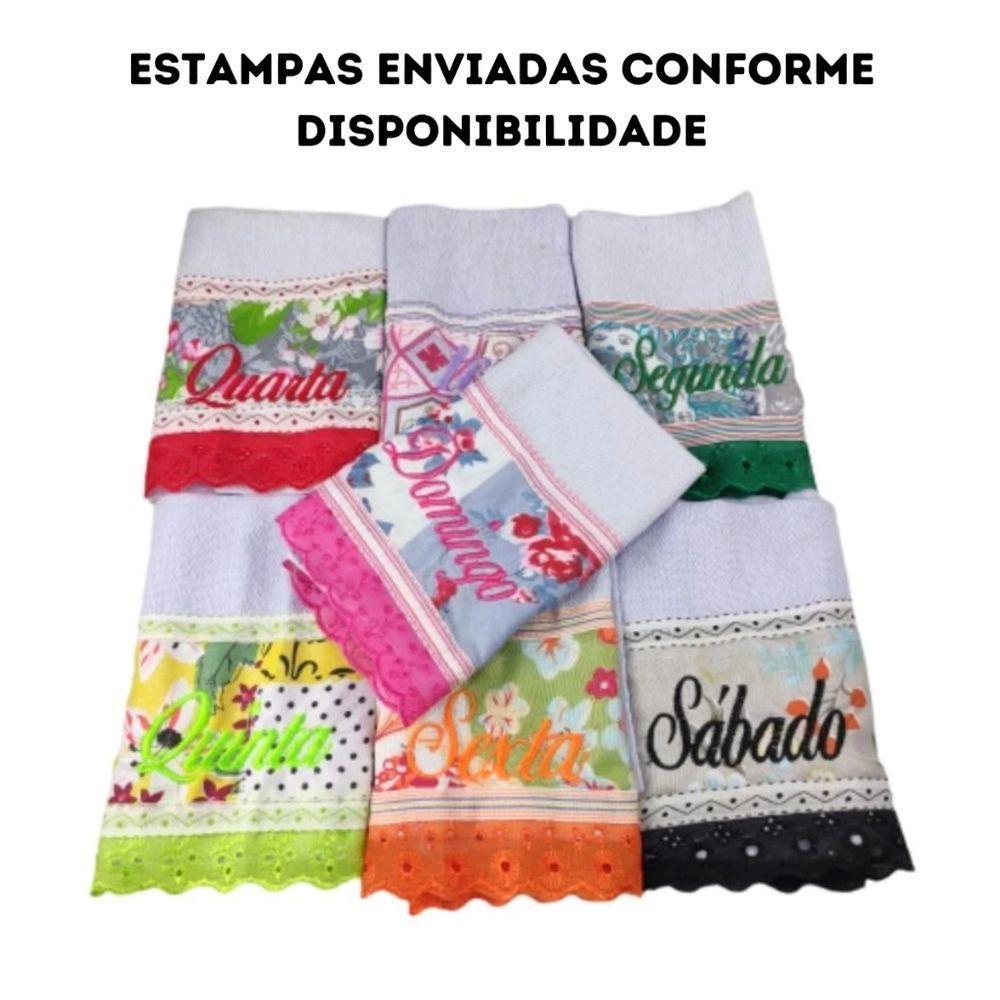 Kit 7 Pano De Prato Grande 45x75 Panos Bordado Semaninha Para Cozinha Copa 100% Algodão - 4