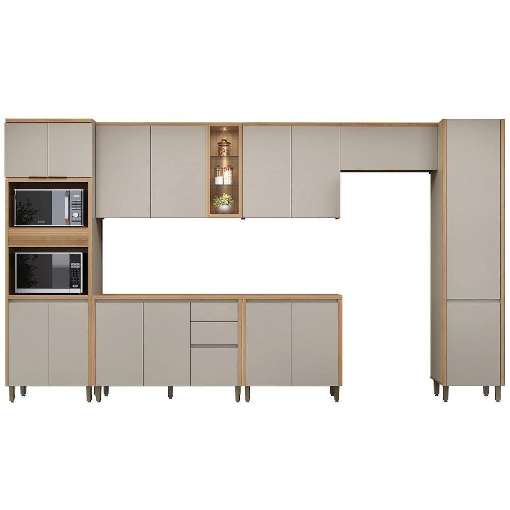 Kit Cozinha Modulada 7 Peças Allure (3aéreos+2balcões+1paneleiro+1torrequente) Cp02 Jequitiba-gris Fosco - Linea Brasil - 8