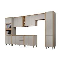 Kit Cozinha Modulada 7 Peças Allure (3aéreos+2balcões+1paneleiro+1torrequente) Cp02 Jequitiba-gris Fosco - Linea Brasil - 9