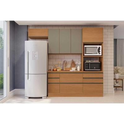 Kit de Cozinha Completa 5 Peças Maxxi 1 Porta 3 Gavetas MDP Amadeirado