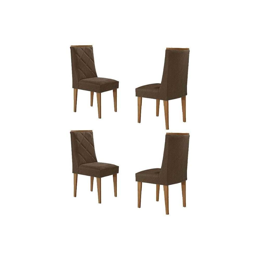 Kit 4 Cadeiras Sala Jantar Pietá 4 Un Naturale-linho Capuccino - Rufato - 1