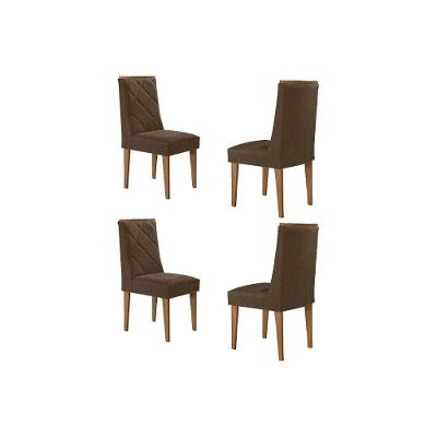 Kit 4 Cadeiras Sala Jantar Pietá 4 Un Naturale-linho Capuccino - Rufato