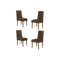 Kit 4 Cadeiras Sala Jantar Pietá 4 Un Naturale-linho Capuccino - Rufato - 1