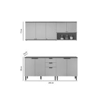 Kit De Cozinha Completa 4 Peças Selene (2balcões+2aéreos) Cp22 Jequitiba-off White Fosco - Linea Brasil - 2