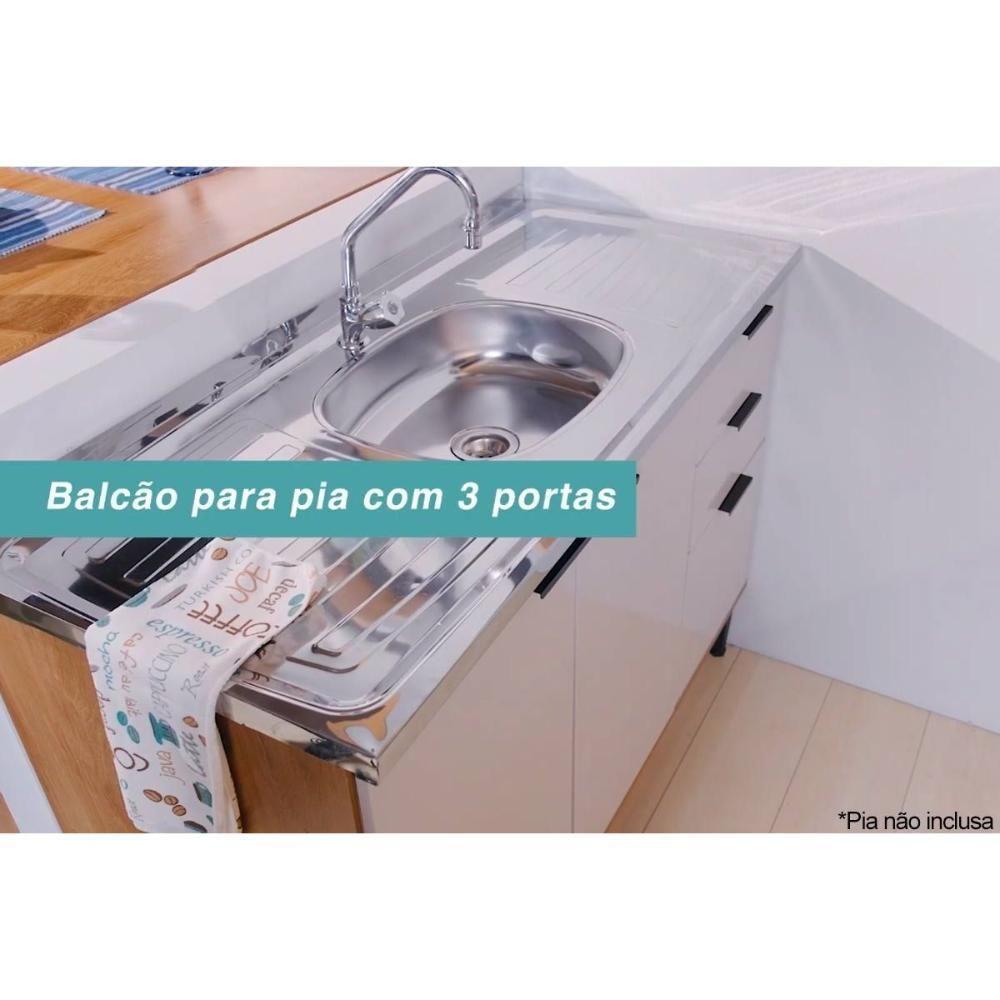 Kit Cozinha Modulada 4 Peças Alpha (3aéreos+1balcão) C4p180 Freijo-off White - Carraro - 4