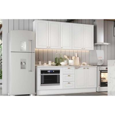 Kit Cozinha Modulada 6 Peças Americana (2aéreos+2balcões+2complementos) C6p83 Branco - Henn