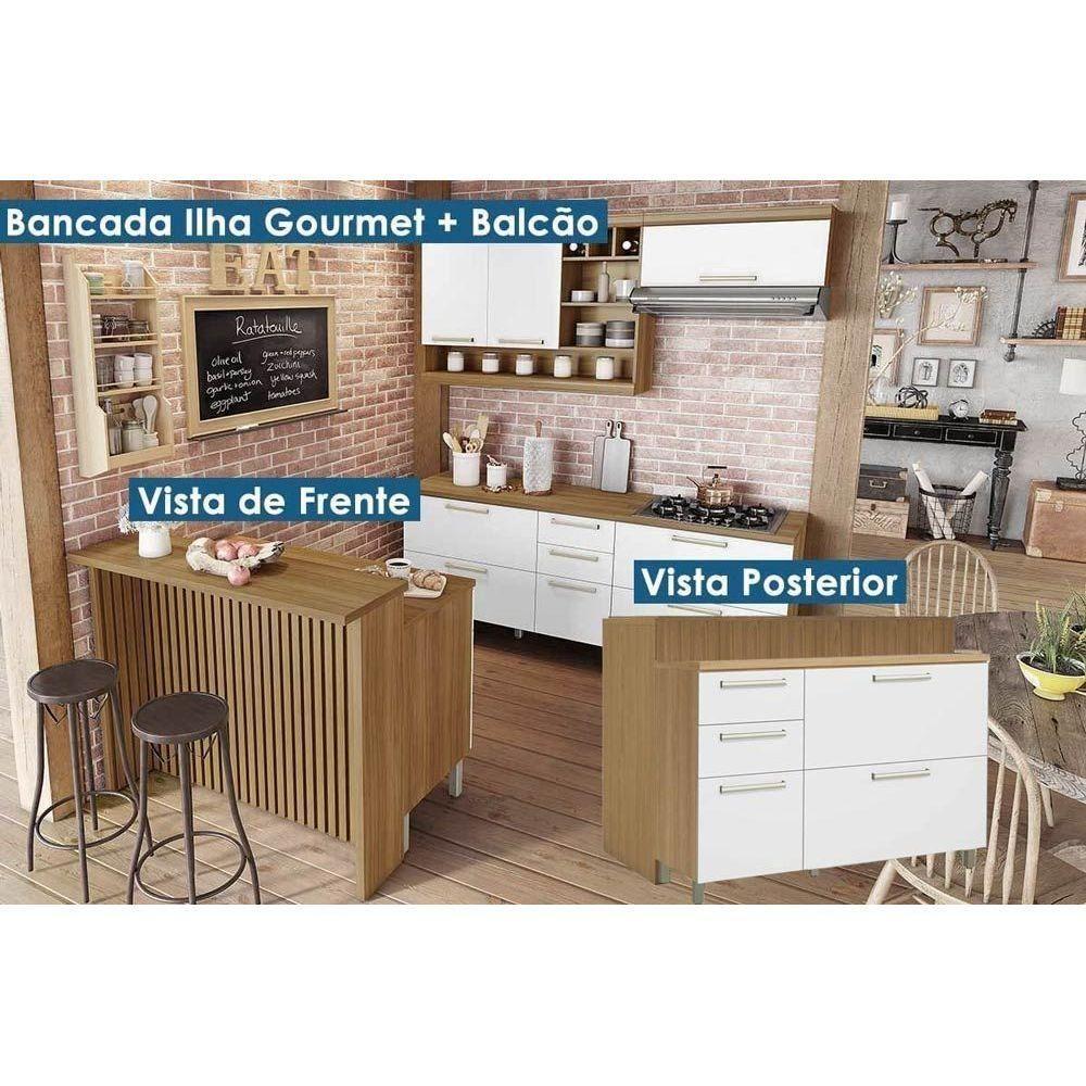 Módulo Cozinha Nesher Burguesa C- 2 Portas E 3 Gavetas 120cm Freijo-grafite-nesher - 7