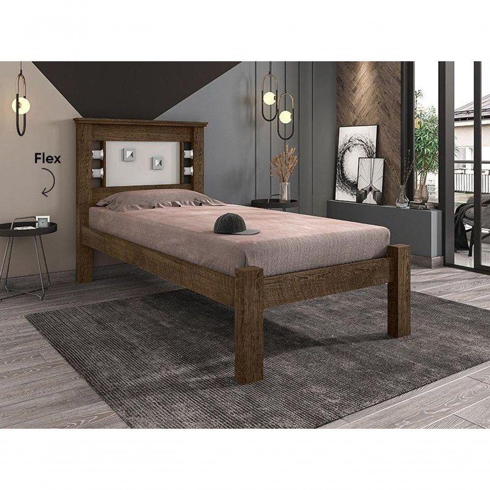 Cama Solteiro Lavínia Malbec / Off White - Framar Móveis - 1