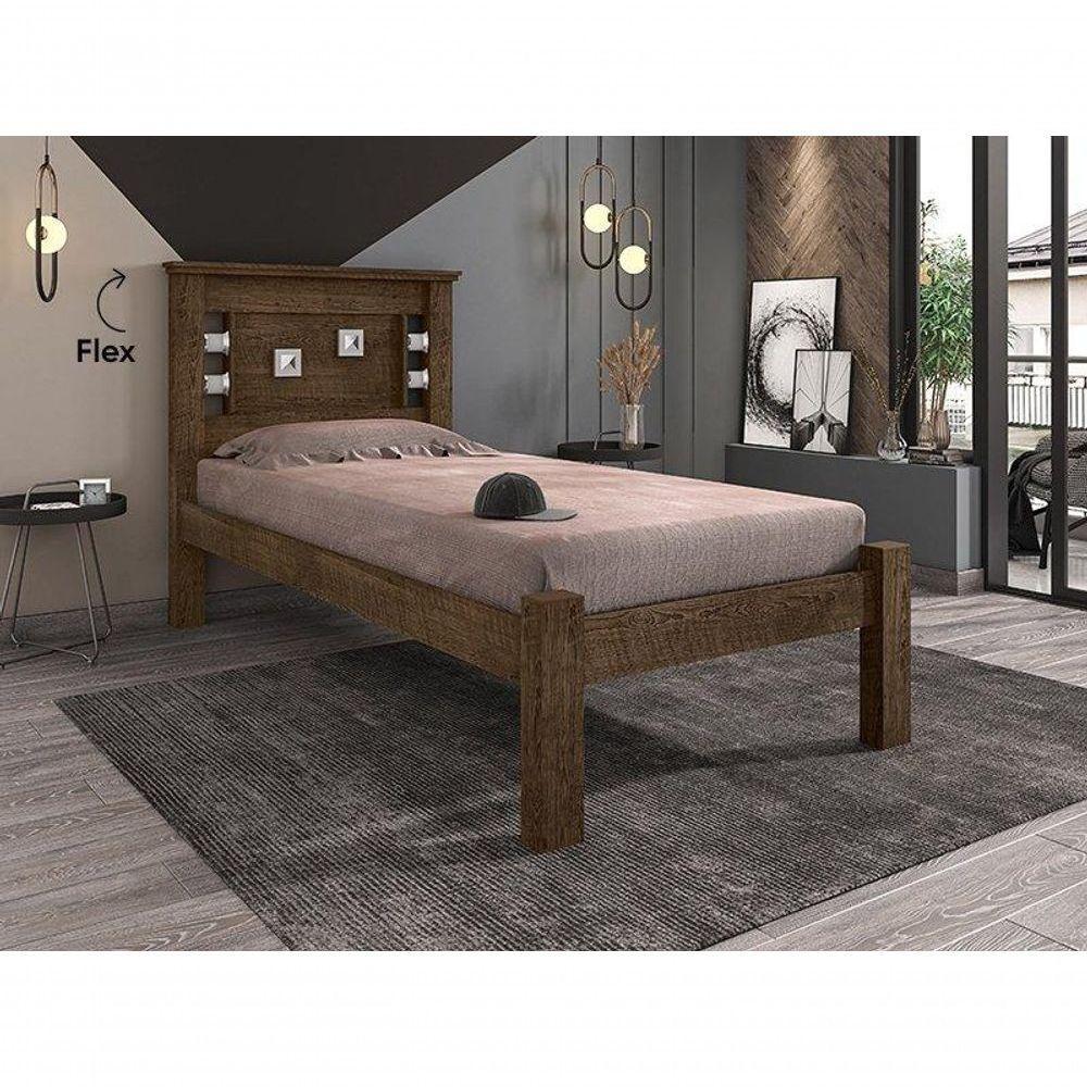 Cama Solteiro Lavínia Malbec / Off White - Framar Móveis - 2