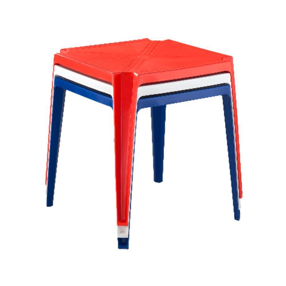 Mesa Plástica Empilhável Bar Branca 70x70x71 Cm Pisani - 2