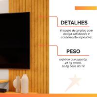 Painel Para Tv Até 50 Polegadas Detalhe Frisado Com Prateleiras Gael Cedro/off - 6