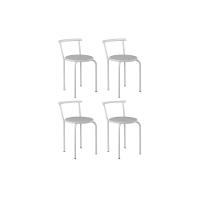 Kit 4 Banquetas Sala Jantar 105 4 Uni Branco-courano Branco - Carraro - 1